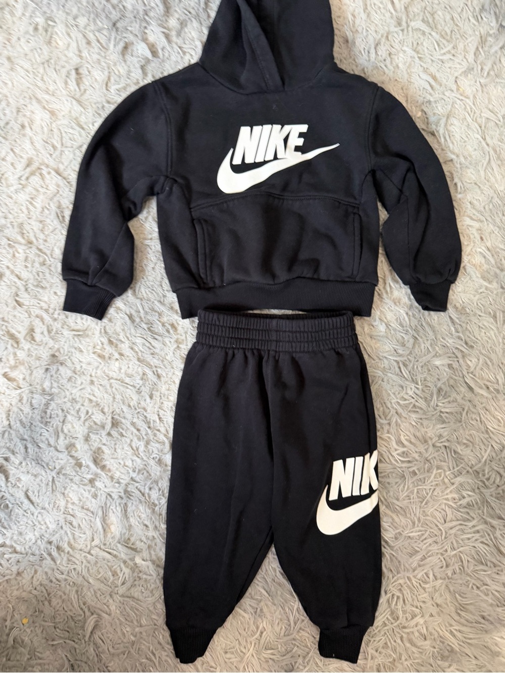 Nike Black & White Logo Kids Hoodie and Joggers Set